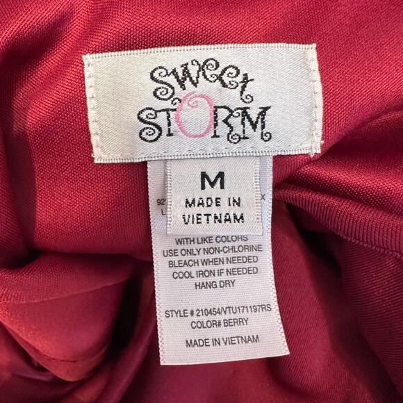 Sweet Storm Mini Dress WMNS M Berry Red Cut Out Pleated Fit & Flare Sleeveless - Picture 6 of 7
